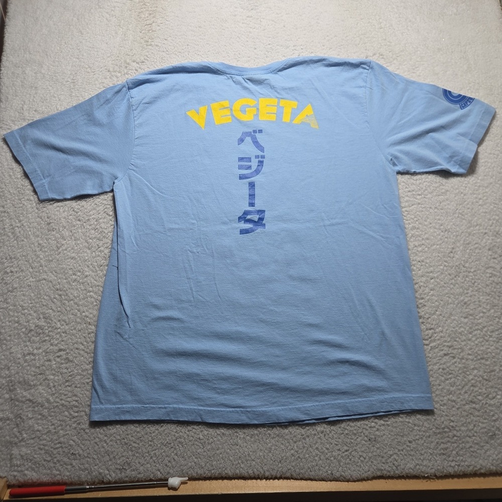 Dragon Ball Z Majin Vegeta T Shirt Capsule Corp RARE Powder Blue Adult Size 2XL - Picture 7 of 9